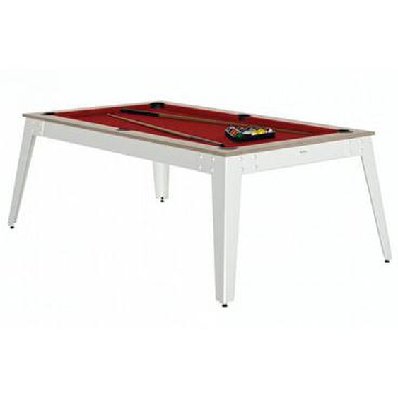 Billard Steel Oslo Pieds Blanc Drap Rouge