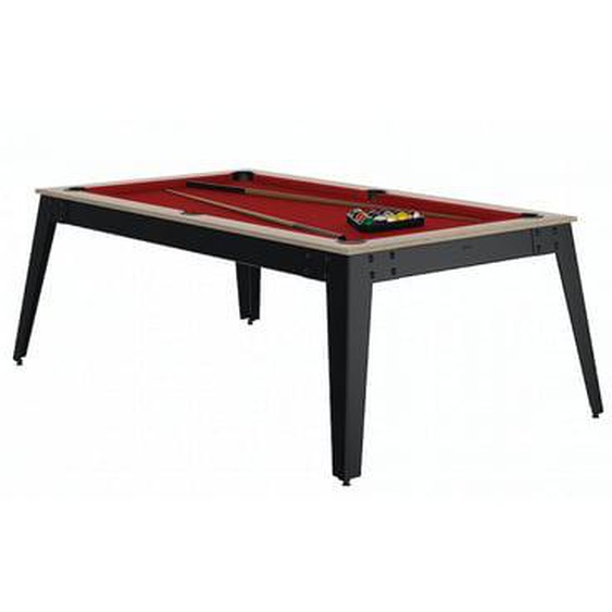Billard Steel Oslo Pieds Gris Drap Rouge