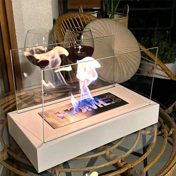 BIOKAMIN Cheminée au bioéthanol HOME 36 x 22 x 18 cm | Compacte et moderne pour une décoration élégante de lhabitat | Maison, jardin (blanc)