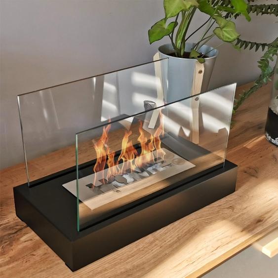 BIOKAMIN Cheminée au bioéthanol HOME 36 x 22 x 18 cm | Compacte et moderne pour une décoration élégante de lhabitat | Maison, jardin (Noir)