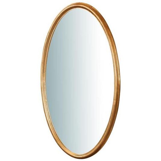 BISCOTTINI - Miroir murale vertical-horizontal en bois avec finition feuille dor antique L72XPR4, 5XH122 cm Made in Italy