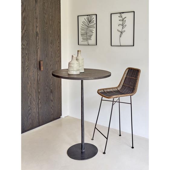 Bistro - Table de bar ronde en bois et métal ø70cm - Couleur - Noir