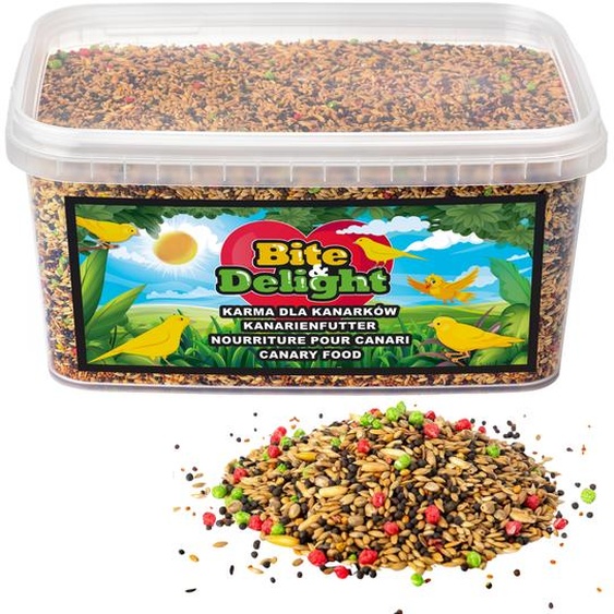 Bite&Delight Nourriture Premium pour petits oiseaux 1L/700g - Mélange naturel & équilibré, riche en nutriments, idéal pour les canaris, les zébrés