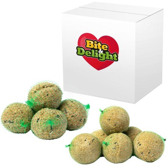 Bite&Delight - Petites boules de graisse pour oiseaux 40 pièces/36 kg - Nourriture énergétique pour oiseaux sauvages, idéale pour les mésanges, moineaux, merles, alimentation hivernale - naturel