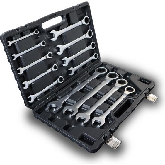 Bituxx Set de 13 clés mixtes à cliquet | Clés mixtes en acier au chrome-vanadium | 8-32 mm MS-19597