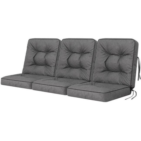 Bjird - Coussins pour Bancs de Jardin - Graphite 3 x 60 cm - Coussins Assise & Dossier Souples