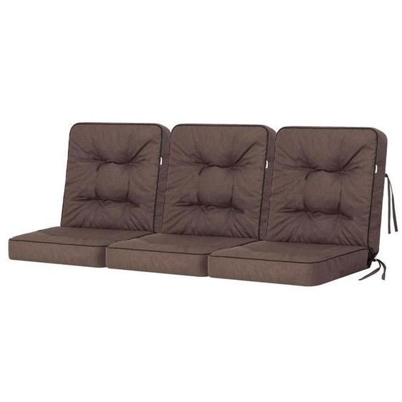 Bjird - Coussins pour Bancs de Jardin - Marron Foncé 3 x 60 cm - Coussins Assise & Dossier Souples
