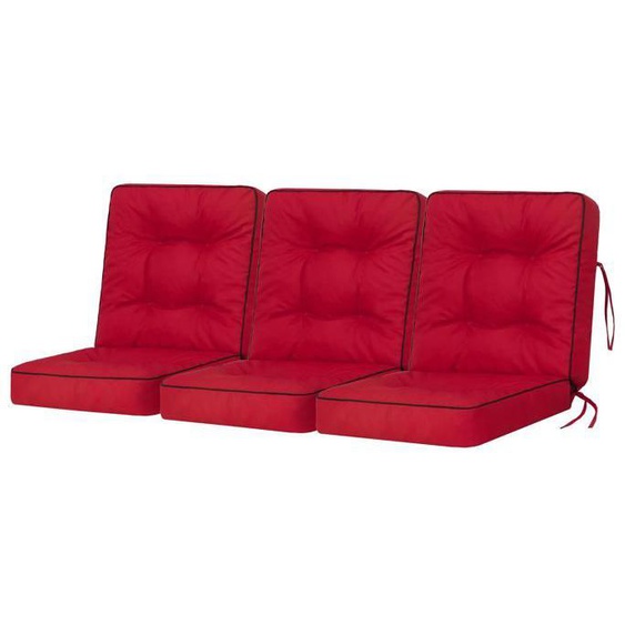 Bjird - Coussins pour Bancs de Jardin - Rouge 3 x 50 cm - Coussins Assise & Dossier Souples