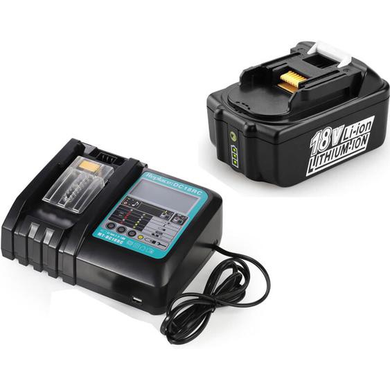 BL1850B Batterie 18 V 5,0Ah avec chargeur DC18RC pour Makita Batterie 18V BL1850 BL1860B BL1860 BL1830B BL1840 BL1850 pour Makita Radio DMR108 DMR110