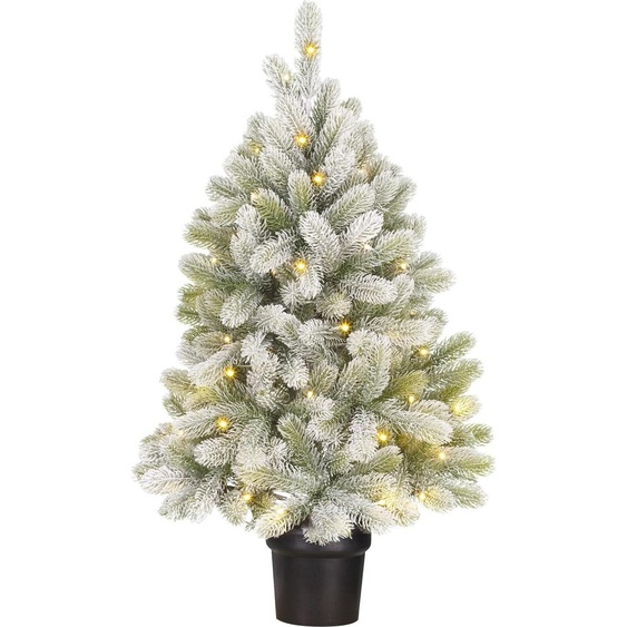 Black Box Trees Nagoya Sapin de Noël artificiel en pot avec éclairage LED et fonction minuterie - H90 x Ø55 cm - Vert