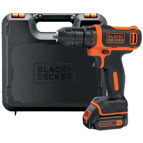 Black & Decker BDCDD12K Perceuse-visseuse sans fil, 10,8V Li-Ion