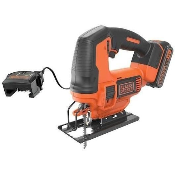 BLACK+DECKER Scie Sauteuse Sans Fil 18V - BDCJS18E1-QW - Mouvement Pendulaire Intégré - Dispositif de Soufflerie