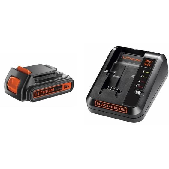 Black&decker - starter kit - Batterie Slide Pack lithium 18 volts 2Ah + chargeur 2 Ah black+decker BDC2A20-QW
