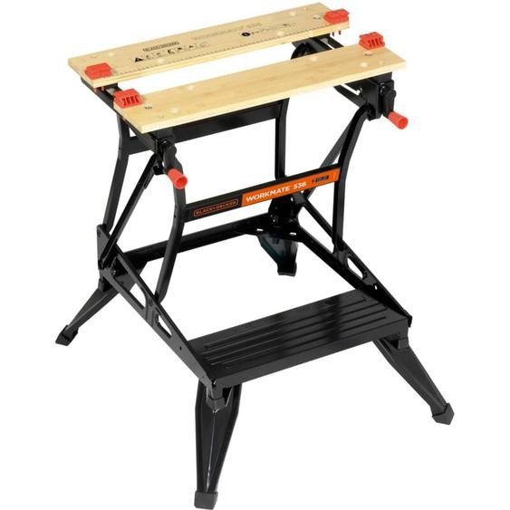Black&decker - WM536-XJ Etabli-étau pliable grand format - Plan de travail : 610 x 384 mm - 2 hauteurs - Charges maximales : 250 kg