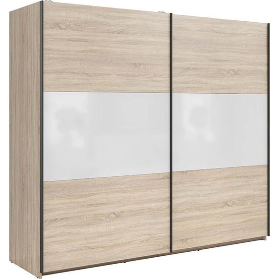 BLACK RED WHITE Armoire coulissante Tetrix 220 cm Chêne Sonoma/Blanc brillant