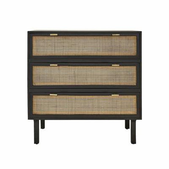 BLAISE  Commode en manguier massif et cannage 90 cm