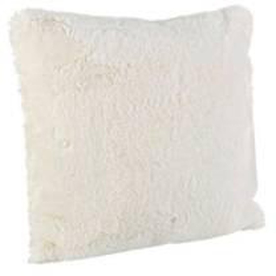 Blanc Coussin 45 x 45 cm MAT Fausse fourrure blanche  - Polyester - 0