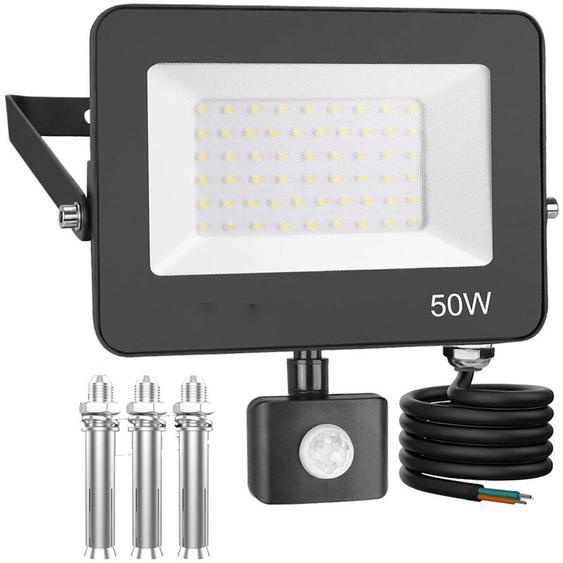 Bleosan - Projecteur led Extérieur Détecteur de Mouvement 50W, 5000LM Spot led Extérieur Étanche IP66 6500K Blanc Froid Pour Cour, Garage,Patio