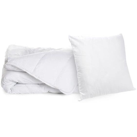 Bleu Calin Pack Couette légère 140x200 + Oreiller Moelleux 60x60cm Anti-acariens