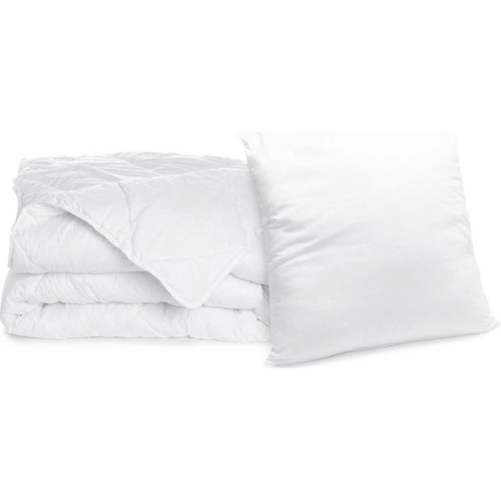 Bleu Calin Pack Lavable à 95 Couette Chaude 140x200 + Oreiller Moelleux 60x6 cm