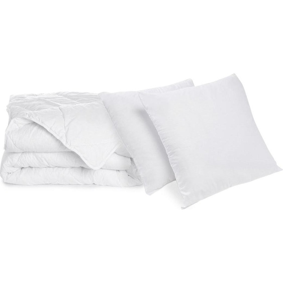 Bleu Calin Pack Lavable à 95 Couette Chaude 220x240 + 2 Oreillers Moelleux 60x60cm