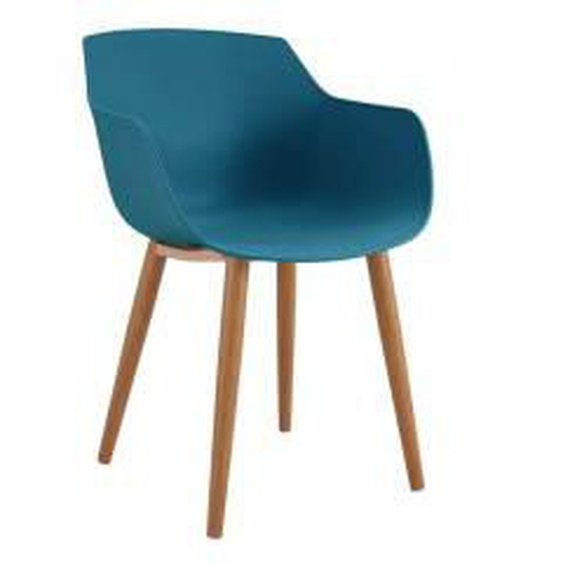 Bleu Canard Lot de 4 chaises de table PRINS Bleu Canard  - Polyester - 0