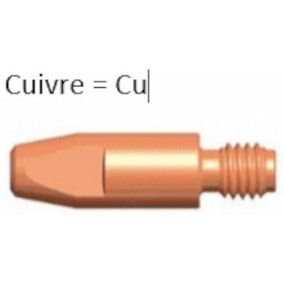 Blister de 10 tubes contact M6 1,2mm pour torche MB25 - ABICOR BINZEL - 140FR379