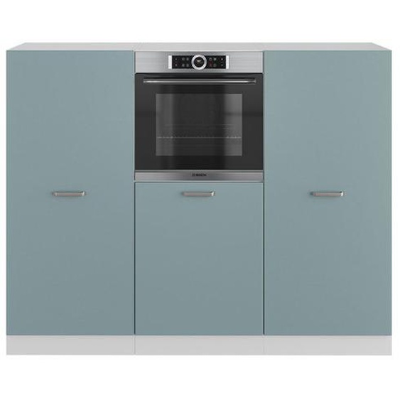 Bloc de cuisine R-Line, 180 cm sans plan de travail, Bleu-gris/blanc, Vicco