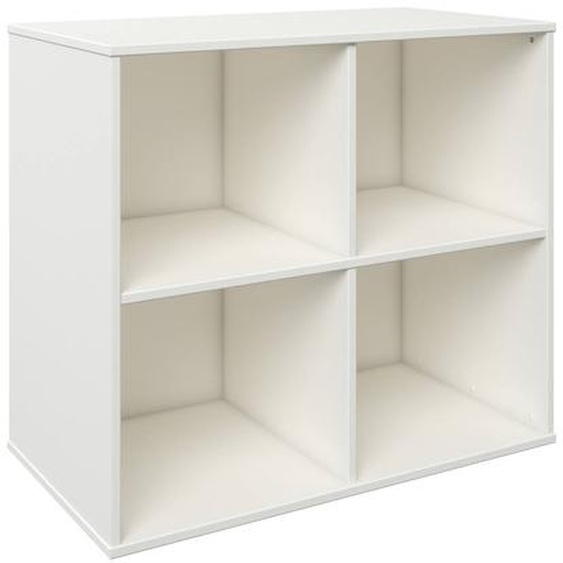 Bloc De Rangement 4 Cases Effet Bois Colette Blanc