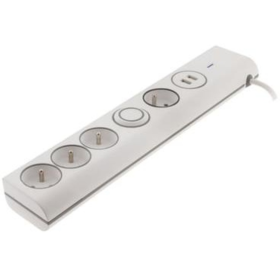Bloc multiprise para-foudre 4 prises 16A + 2 USB