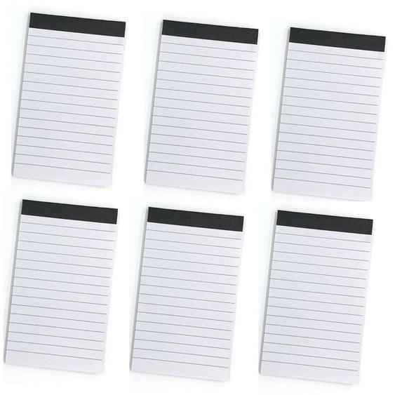 Bloc-notes A7 6 pièces, bloc-notes petit bloc-notes ligné A7,poches bloc-notes de remplacement