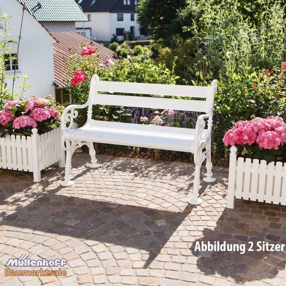 Blome Banc de campagne Linderhof 2 places, avec 6 supports de profilés & 6 profilés multichambres en plastique dans lassise et le dossier, blanc