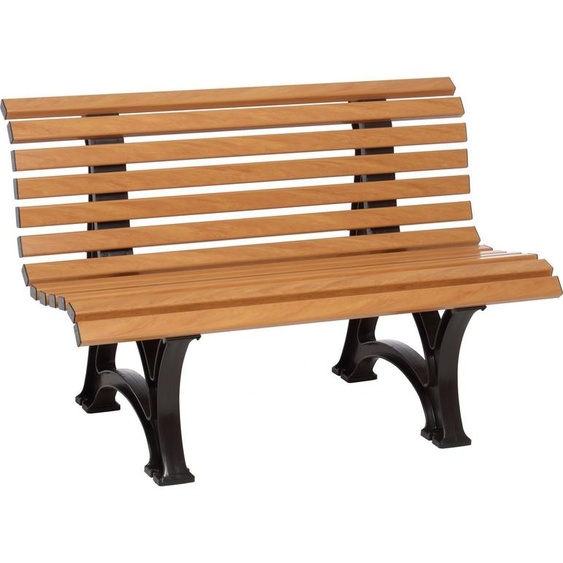 Blome Banc de jardin Amrum 2 places, plastique facile dentretien, avec 13 profilés multichambres, 2 pieds & dossier, aspect bois