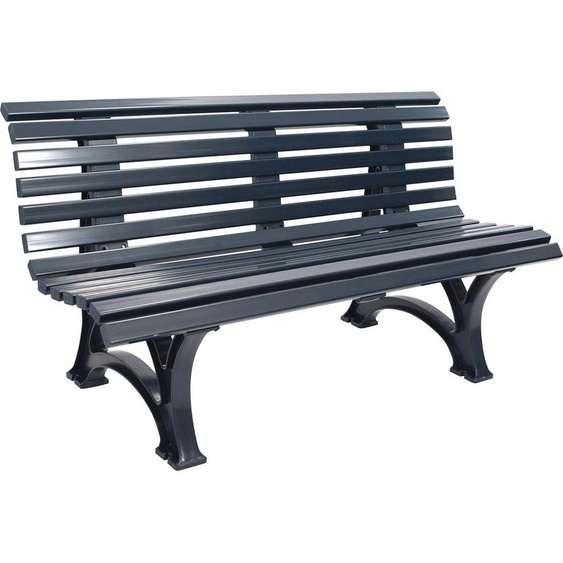 Blome Banc de jardin Helgoland 3 places, plastique facile dentretien, avec 13 profilés multichambres, 2 pieds & dossier, gris graphite