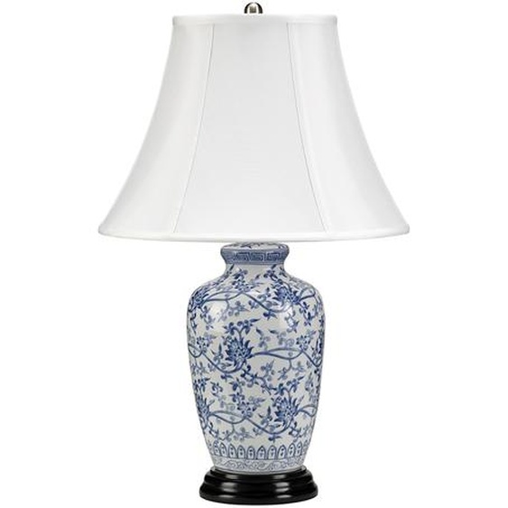 Blue Ginger Jar E27 60W Elstead lampe de table en porcelaine blanche