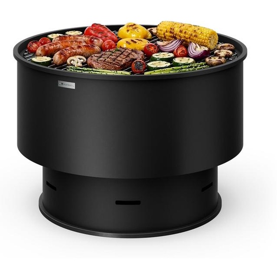 blumfeldt Brasero avec grille – 3-en-1 Fire saladier, Grill & Table, Low-Fumoir Design, Steel Construction, Accessories Included