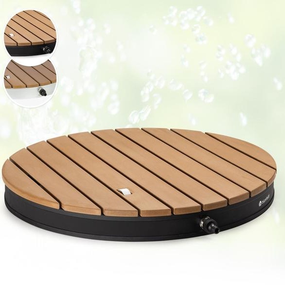 Blumfeldt douche de jardin mobile, douche extérieure pour le jardin, douche de sol avec une hauteur de fontaine de 4m, douche de jardin au sol avec aspect bois pour piscine & sauna, douche extérieure étanche, résistante au gel & aux UV
