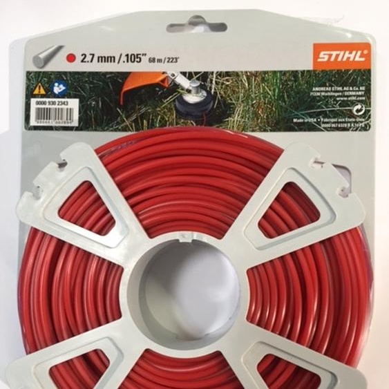 Bobine de fil rond diamètre 2,7 mm longueur 68 m - rouge STIHL 0000-930-2343