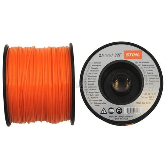 Bobine de fil rond diamètre 2,4 mm longueur 253 m - orange STIHL 0000-930-2246