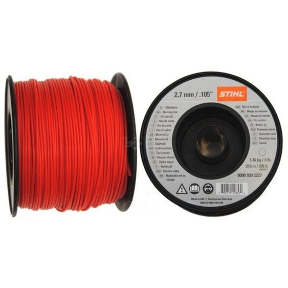 Bobine de fil rond diamètre 2,7 mm longueur 215 m - rouge STIHL 0000-930-2227