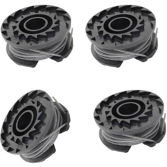 Bobines de fil de rechange pour tondeuses à gazon - Coupe rapide - Installation facile - Noir - Lot de 4