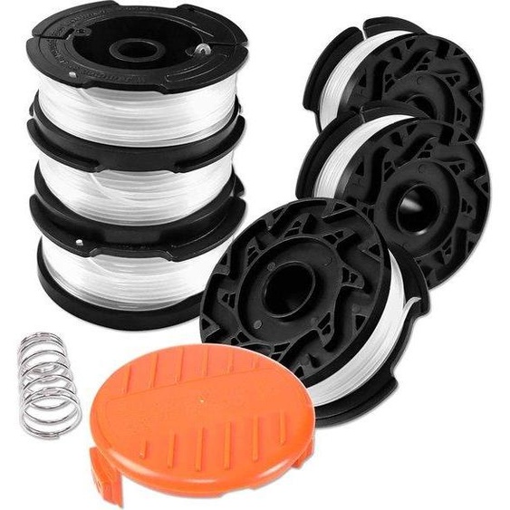 Bobines de fil pour coupe-herbe, lot de 6, 9,15 m, 1,65 mm, avec capot