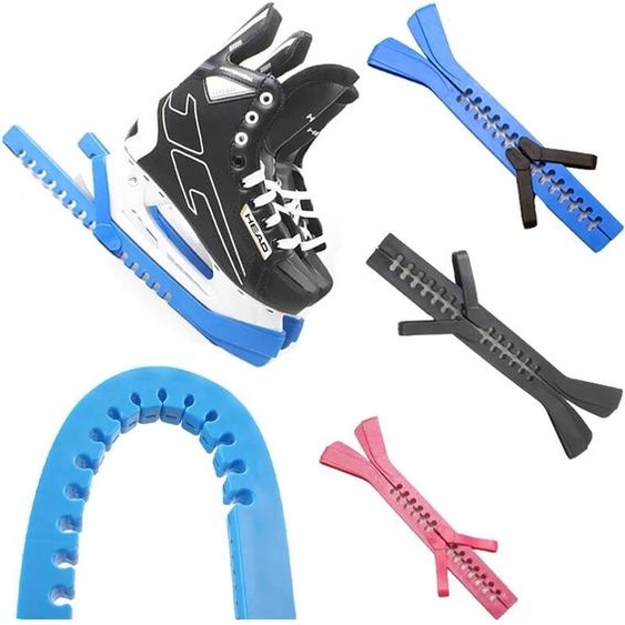 BOER Couvre-lame de hockey sur glace réglable, protection de cadre de chaussures de patinage de vitesse, protecteur en caoutchouc non ald, empêche la rouille, résistant au froid