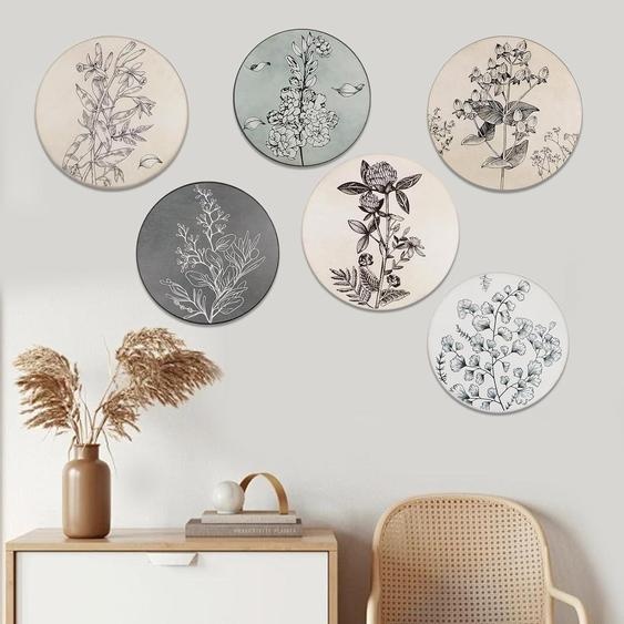 Boho bois décoration murale - art mural minimaliste - 1 pièce - bois naturel - rond
