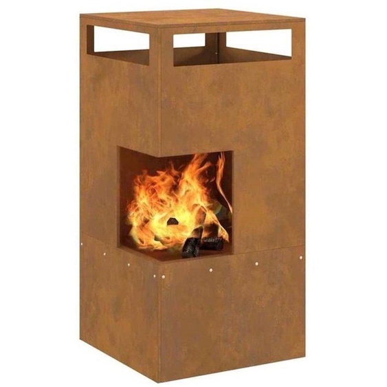 Bois de chauffage – Four à bois – Thermomètre – Four en terre cuite – Foyer – Style artisanal – Acier écologique – Marron – 50x50x100 cm
