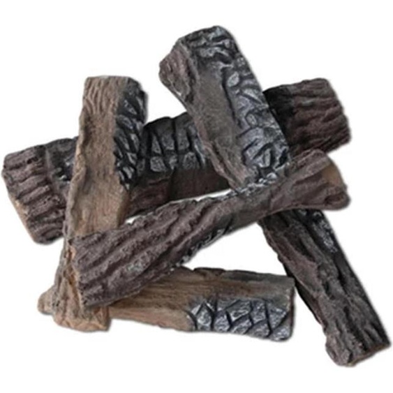 Bois de décoration pour cheminées au bioéthanol, bois céramique 5 pièces, aspect réaliste et traditionnel, selon quantité