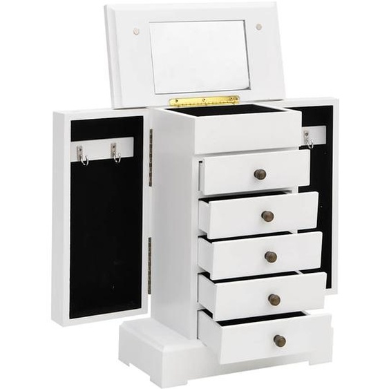 Boîte à bijoux avec miroir MDF 25 x 13,5 x 34 cm