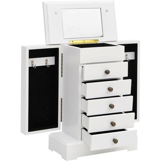 Boîte à bijoux avec miroir MDF 25 x 13,5 x 34 cm