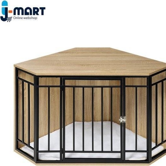 Boîte à chien de luxe - Grande - Boîte à chien - Niche pour chien - Boîte à chien en bois - Avec coussin en polaire - 111 x 60 x 67 cm (LxLxH)