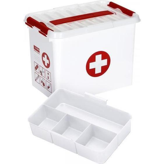 Boite à compartiments 1er Secours SUNWARE Q-line - 9L - 30x20x22cm - Blanc - Essentiel
